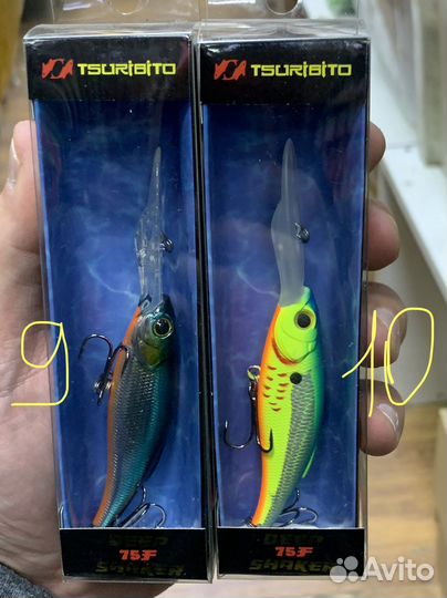 19 воблеров на судака Tsuribito Deep Shaker 75f