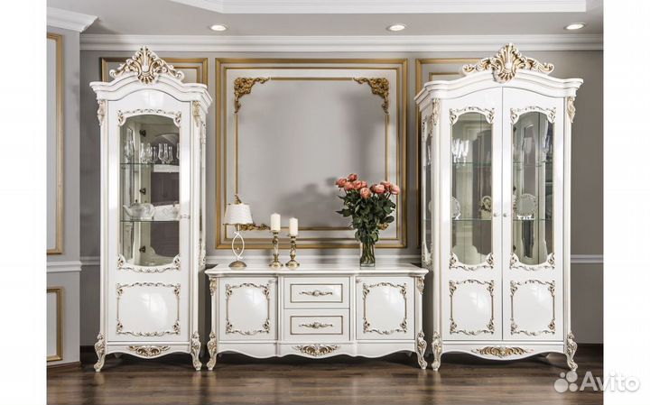 Гостиная Флоренция тв тумба + витрина 2 шт