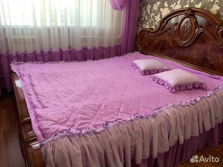 Комплект: Шторы и покрывало на кровать