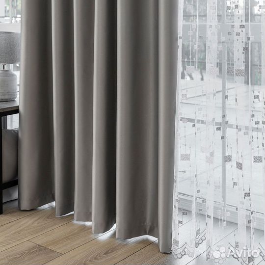 Комплект портьер сатен Адора Хром шторы