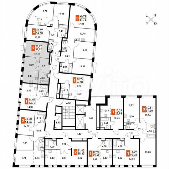 2-к. апартаменты, 38 м², 6/15 эт.