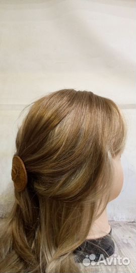 Заколка автомат для волос кожа натуральная