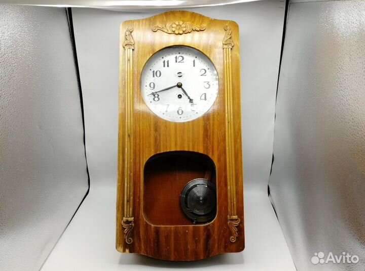 Часы настенные очз с маятником / дерево резьба