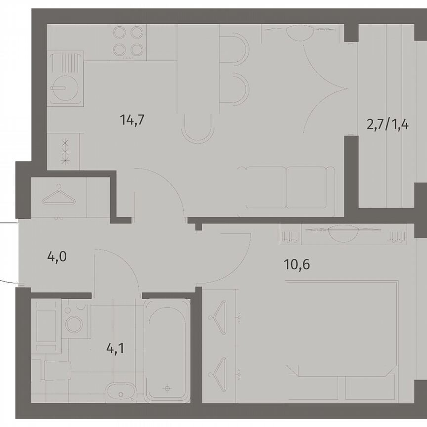 1-к. квартира, 34,7 м², 5/11 эт.