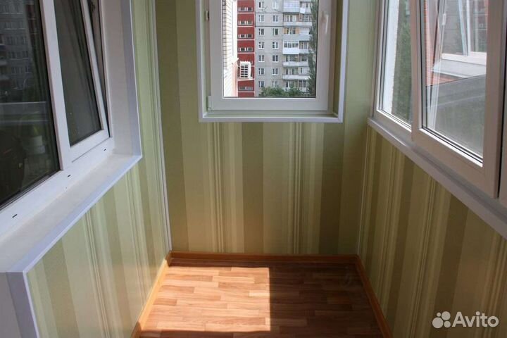 Балкон пластиковый, окна пвх с отделкой