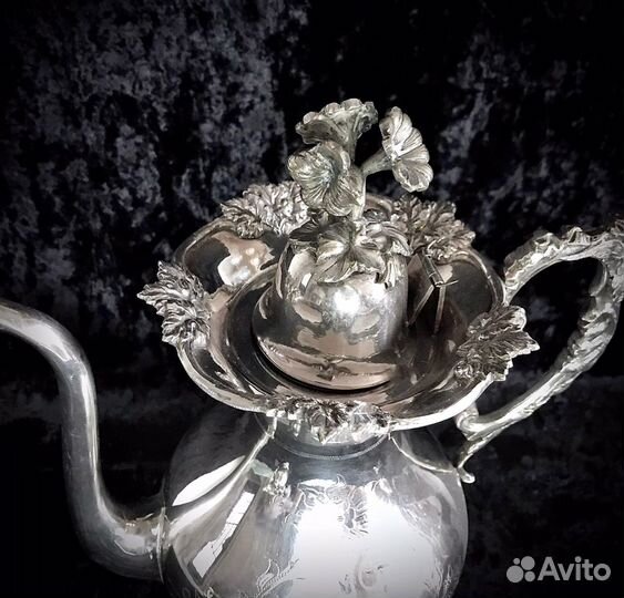 Сервиз чайный антикварный, серебрение, Англия