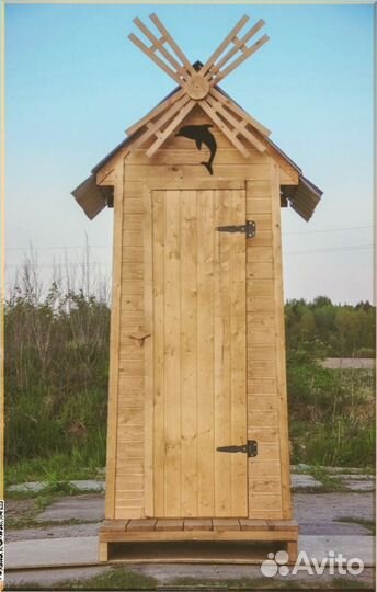Дачный туалет с декором и установкой атя 513