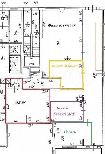Торговое помещение с ремонтом, 10 - 19 м²