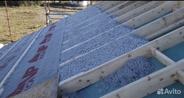 Утепление потолка Эковата (лучшее чем минвата)