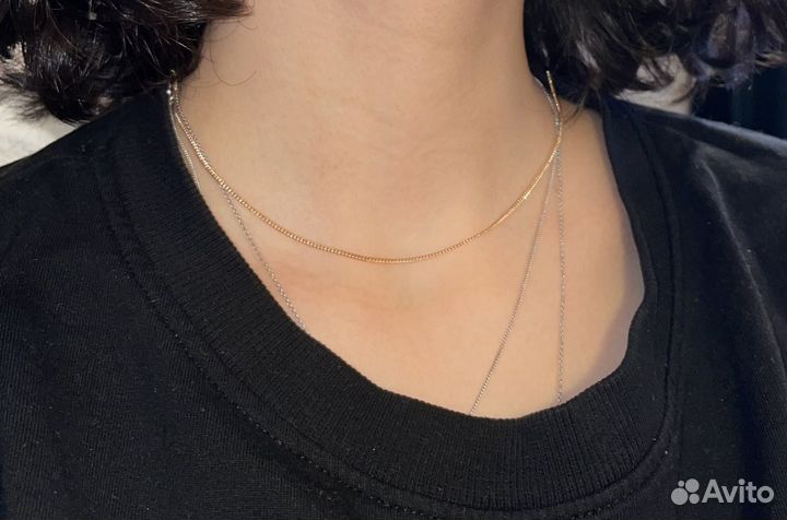 Цепь из серебра позолоченная