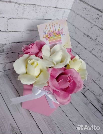 Букет мыльных роз 7шт