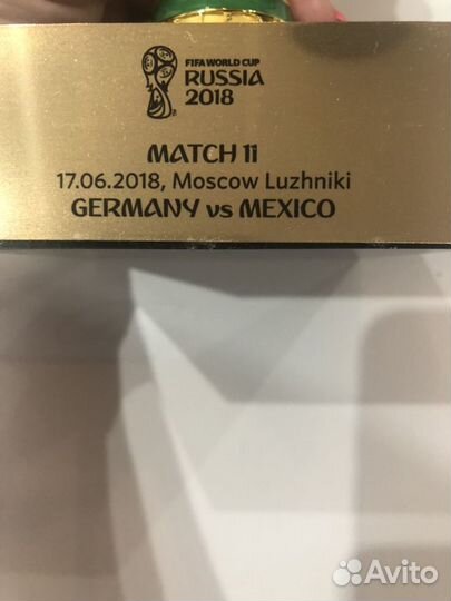 Сувенирный кубок fifa -2018 г. 11 матч. Германия