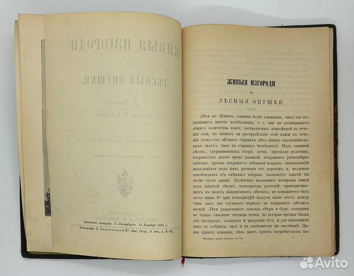 Прижизн. издание Шредер Живые изгороди 1892г