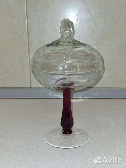 Ваза конфетница стекло СССР