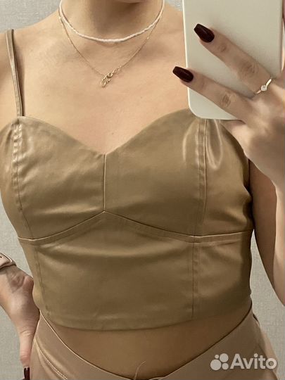 Кожаный топ