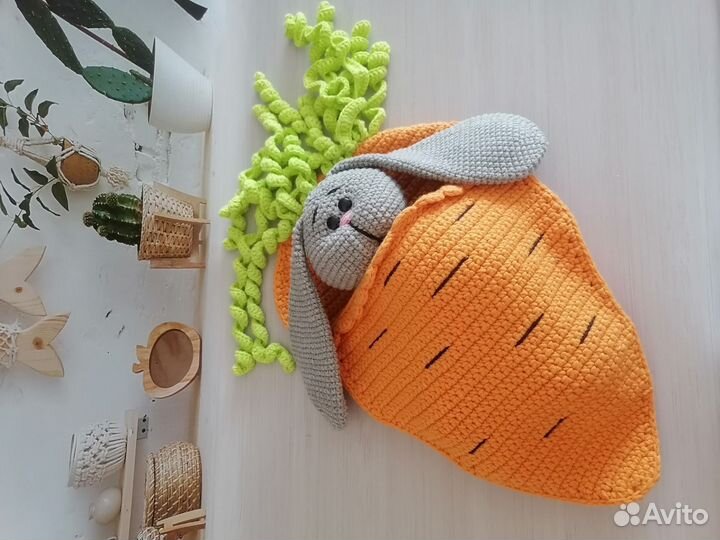 Мягкая игрушка заяц крючком