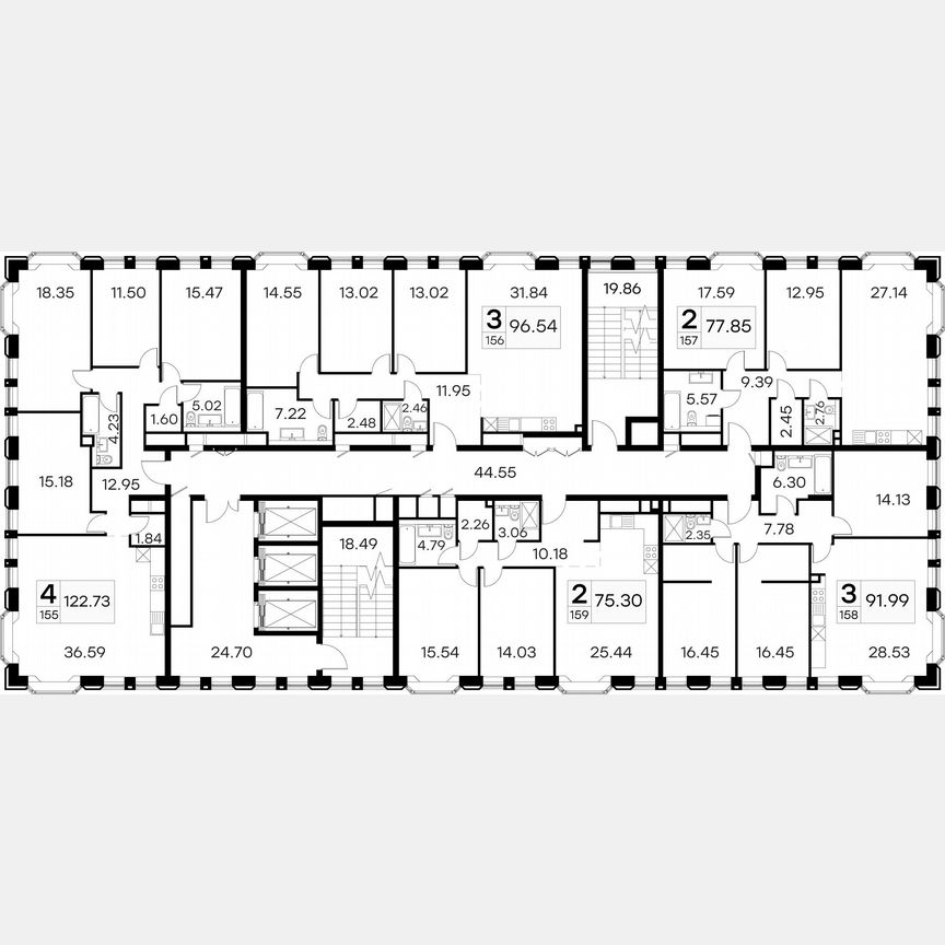 3-к. апартаменты, 96,6 м², 16/21 эт.