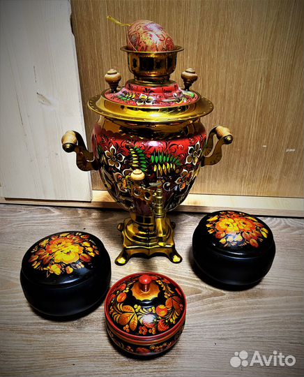 Самовар электрический расписной на 3 литра