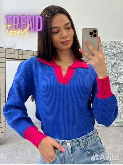Пуловер джемпер яркий