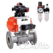 Кран шаровой DN.ru кшфпт.304.180 Ду32 Ру40, трехсоставной полнопроходной фланцевый, нержавеющая стал