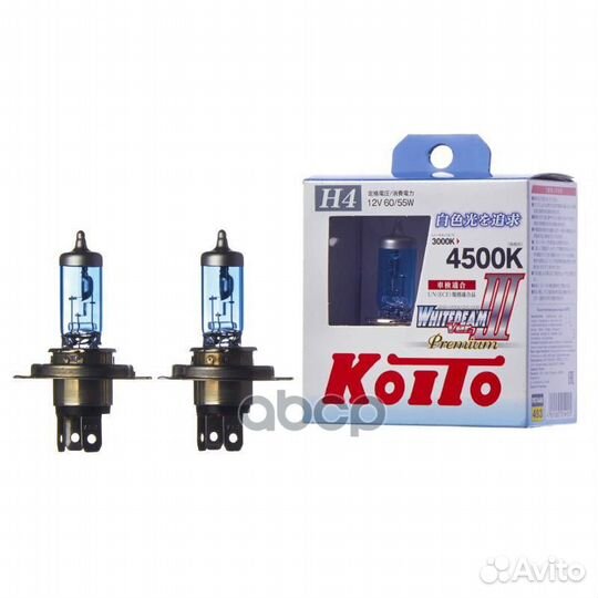 Лампа 12V H4 60/55W P43t 4500K koito Whitebeam