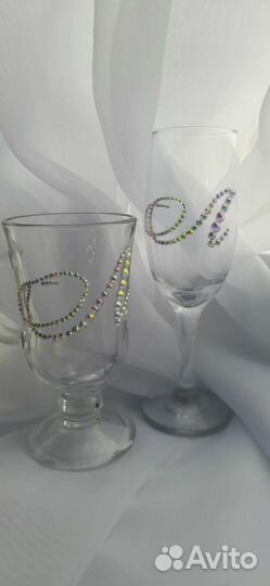 Фужеры, бокалы со стразами