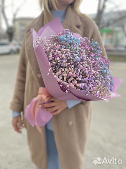 Букет радужной гипсофилы