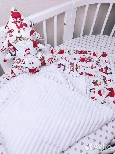 Белье постельное. Новогодний комплект детский