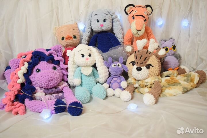 Плюшевые вязанные игрушки в наличие и на заказ