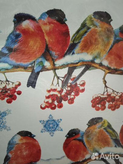 Наклейки новогодние большие многоразовые