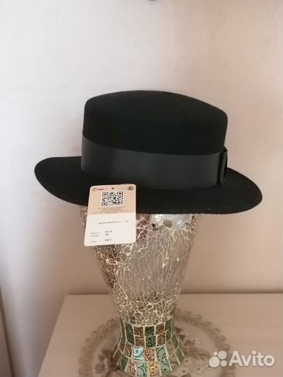 Шляпа фетровая женская (канотье)