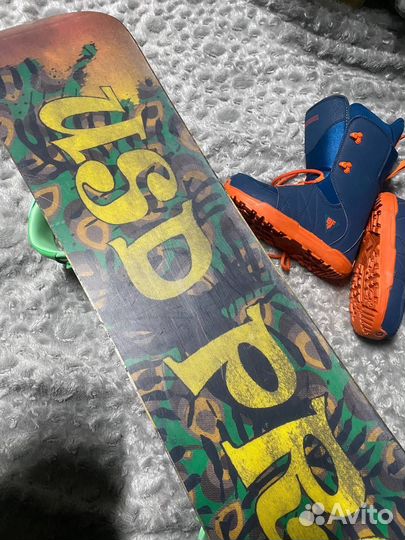 Сноуборд 110 кембер детский комплект USD pro