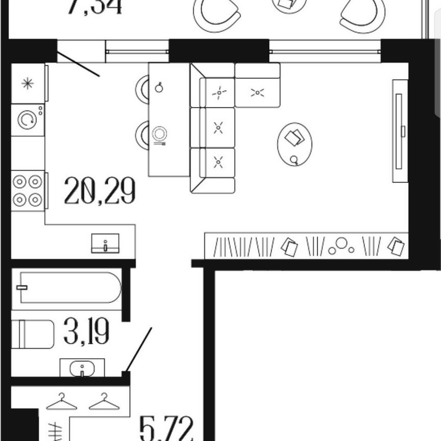 Квартира-студия, 32,9 м², 2/11 эт.