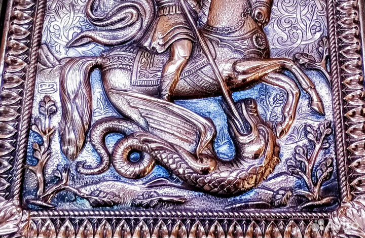 Панно Георгий Победоносец, икона Пантелеймон