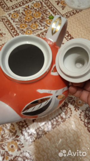 Подливной чайник Яблоко фарфор СССР