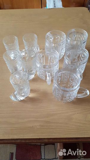 Вазы хрустальные, рюмки, кувшин СССР