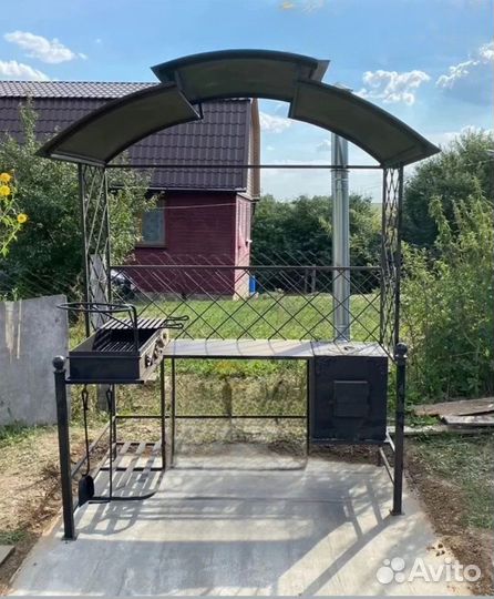 Кованый мангал с печкой