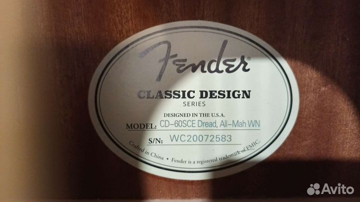 Fender CD-60 SCE All-mah (массив красного дерева)