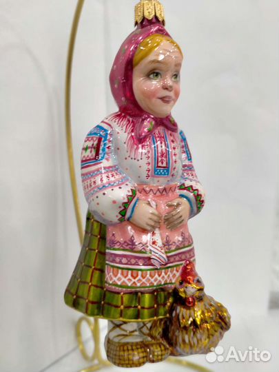 Ёлочная игрушка Бабушка с курочкой