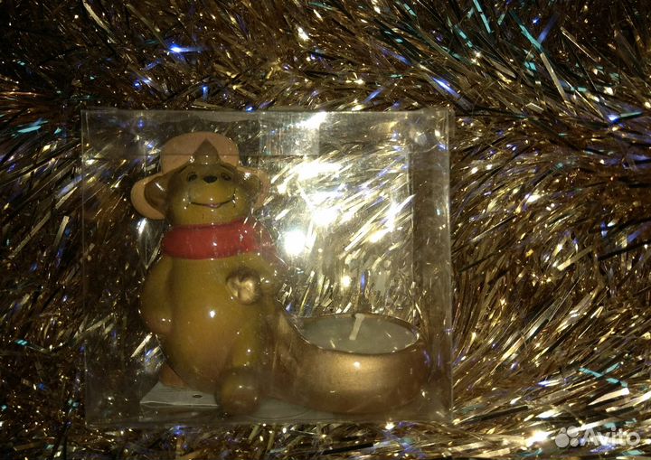 Подсвечник Мишка со свечой