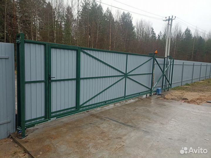 Откатные ворота 4000х2000мм p-4361