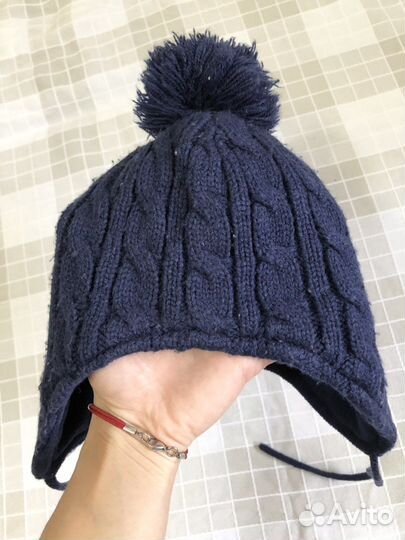 Зимние Шапка шлем и шапка для мальчика 6-12 мес