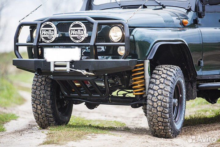 Бампер риф силовой передний УАЗ Хантер с дугой