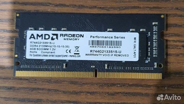 Оперативная память sodimm DDR4 4 гб 2133