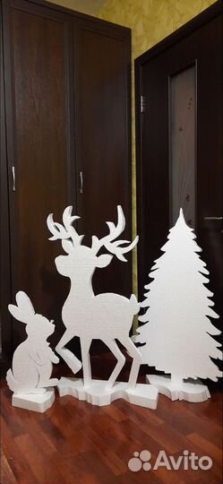 Олень и олененок из пенопласта