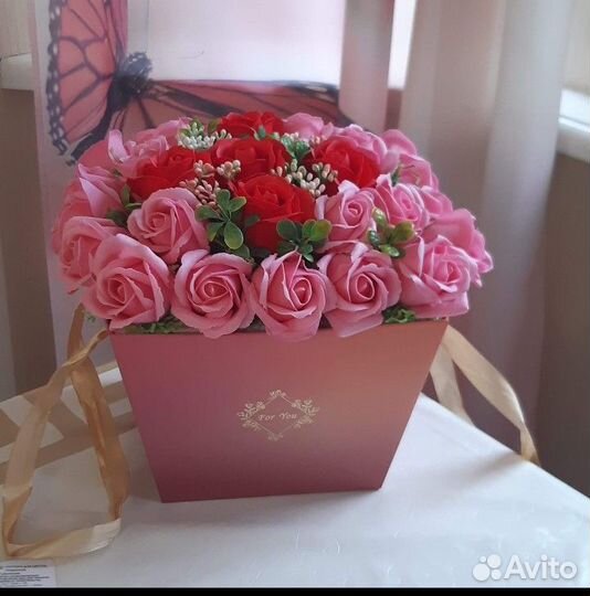 Подарок букет из мыла