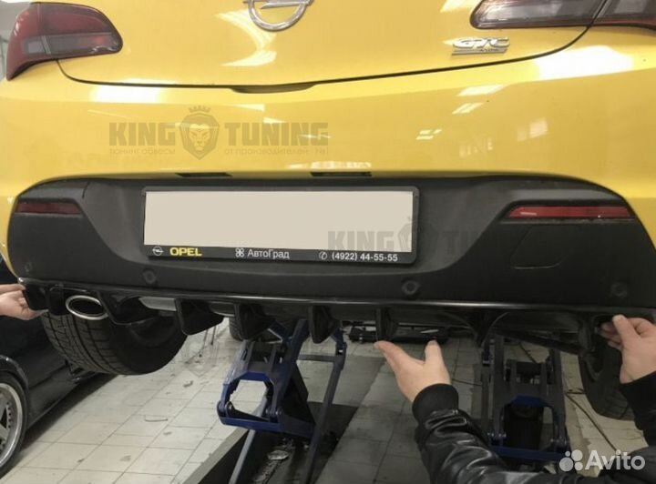 Диффузор заднего бампера опель астра j gtc (Узкий)