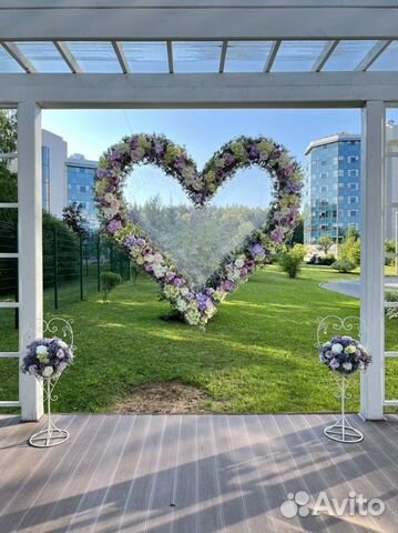 Свадебный декор/ фотозона сердце, большие розы