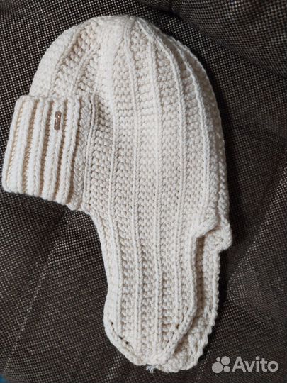 Шапка ушанка женская вязаная