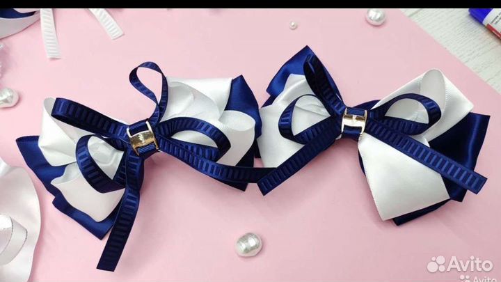 Банты школьные,новые,капроновые,белые